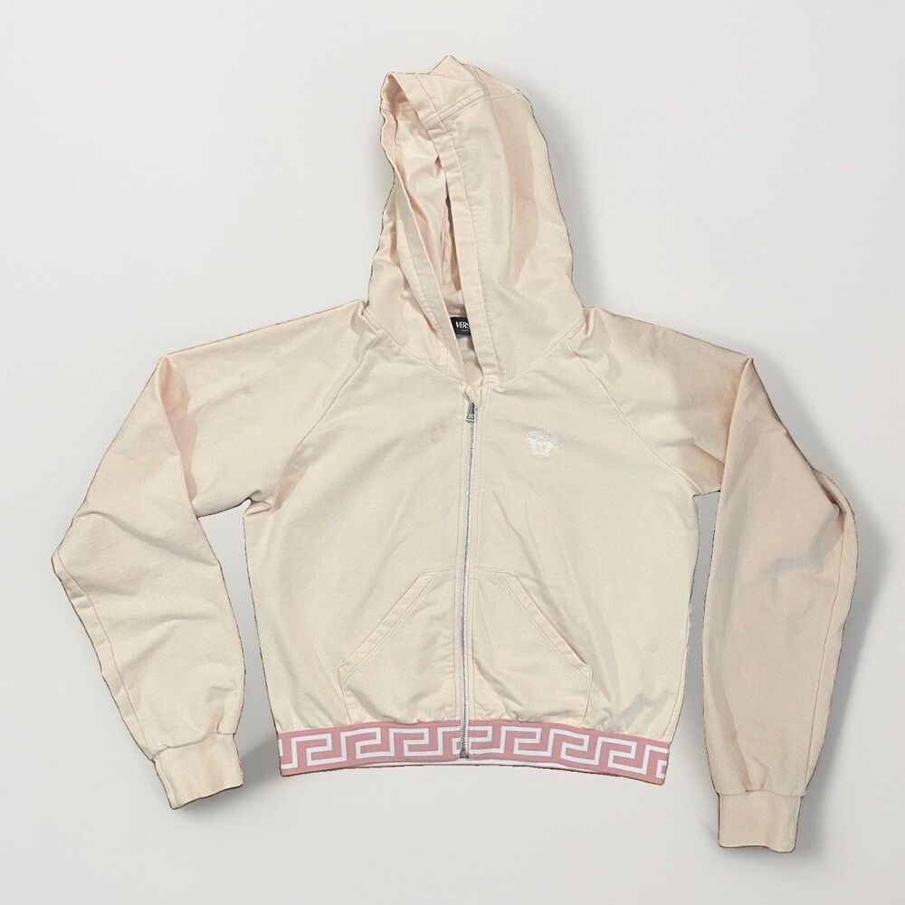 Versace Pink Zip up Hoodie Size 14A Girls Teen Girls Small 10y 11y 12y Jacket